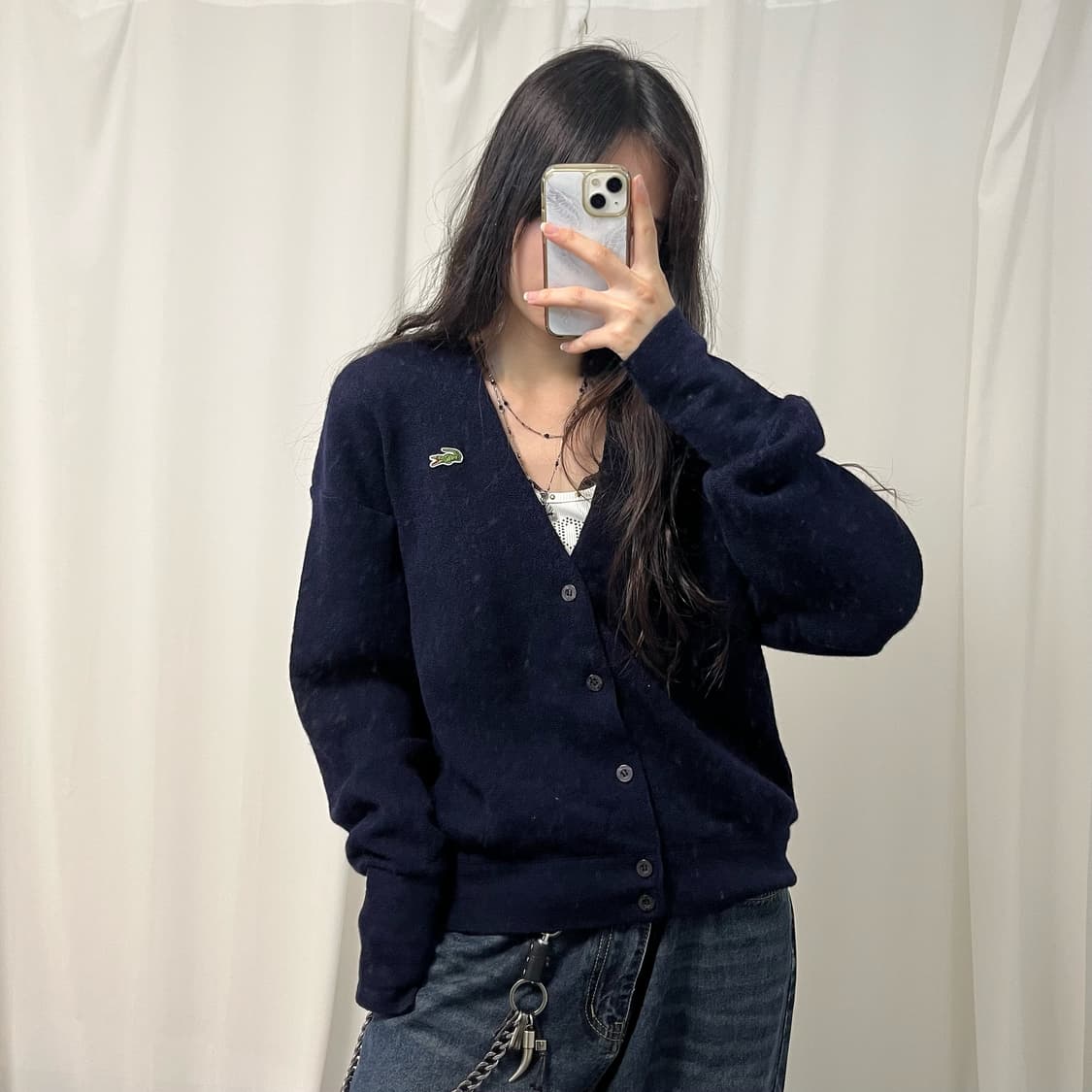 Lacoste navy cardigan 상품이미지2