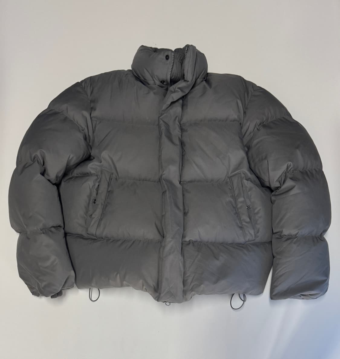 남녀공용!! 더티셔츠뮤지엄 덕 다운 푸퍼 숏 패딩 M 빈티지 그레이 상품이미지1