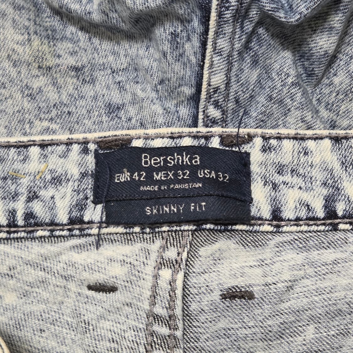 Bershka 버쉬카 라이트 블루 더티워싱 스키니 데님 반바지 상품이미지5