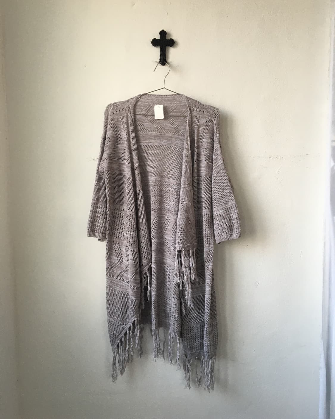 Fringe opne crochet cardigan 상품이미지1