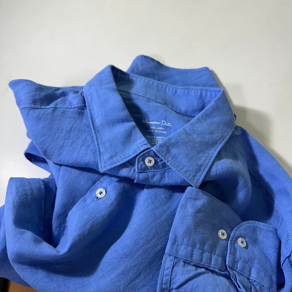 XXL 110 마시모두띠 스카이블루 린넨100% 린넨셔츠 상품이미지1