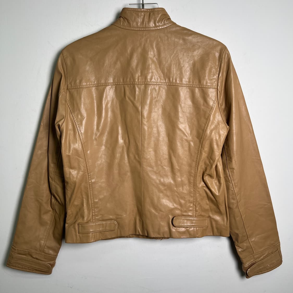 90's 아르마니 익스체인지 베이지 가죽 자켓 S 상품이미지7