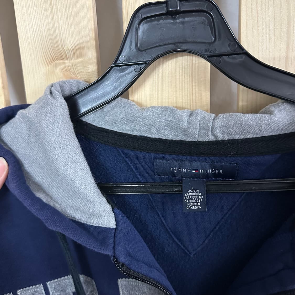 (L) 타미힐피거 네이비 후드집업 상품이미지4