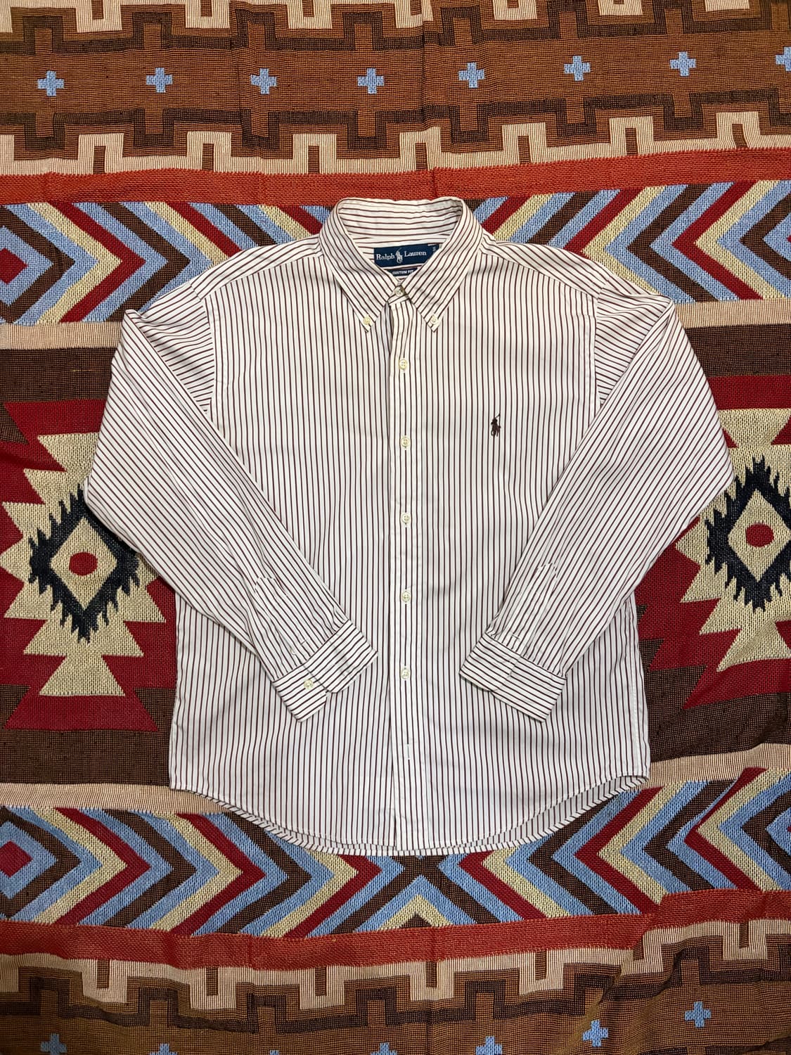 105) 폴로 랄프로렌 스트라이프 셔츠 브라운 상품이미지1
