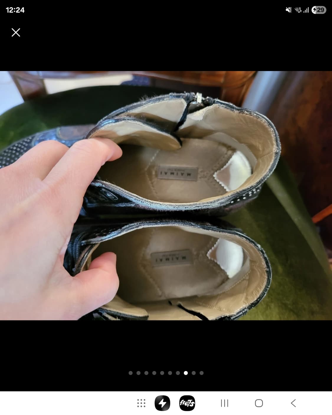 현백 구매 이태리 Mai Mai 송치 크리스탈 가죽 스니커즈 상품이미지8