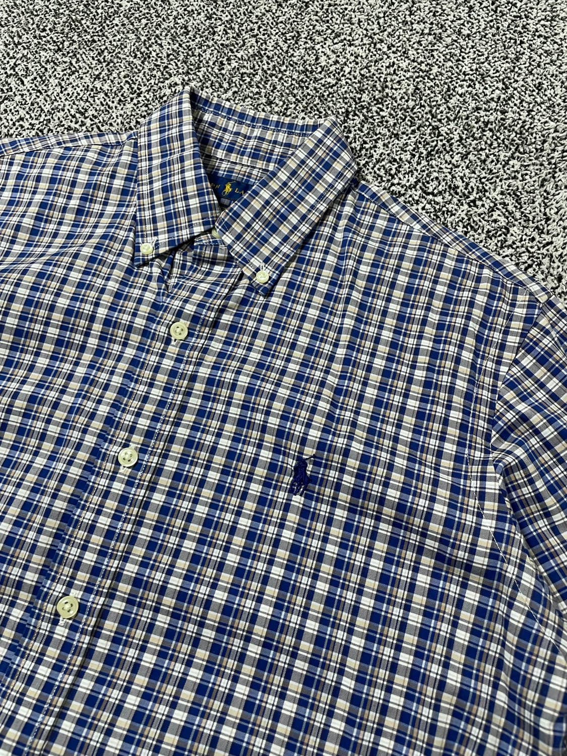 빈티지9. 폴로랄프로렌 퍼포먼스 클래식 핏 체크셔츠 블루톤 상품이미지2
