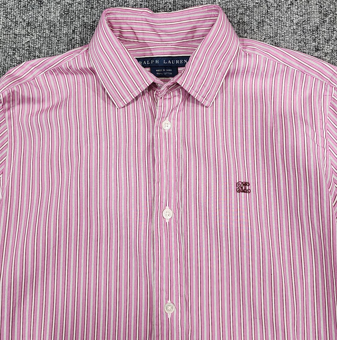 폴로 랄프로렌 폴로 알파벳 로고 스트라이프 핑크 셔츠 우먼 2 상품이미지3