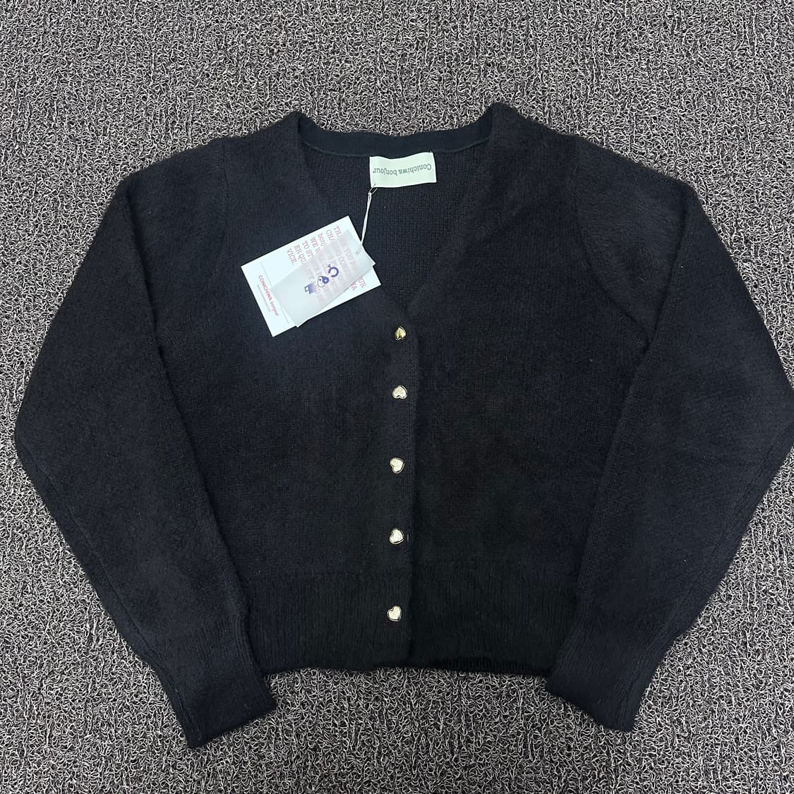 [새상품] 곤니치와봉쥬르 여성 가디건 니트 블랙  상품이미지1