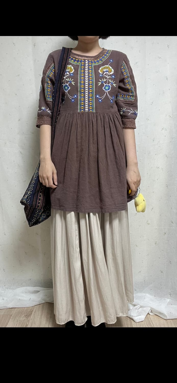 에스닉블라우스+ 롱 스커트 상품이미지1