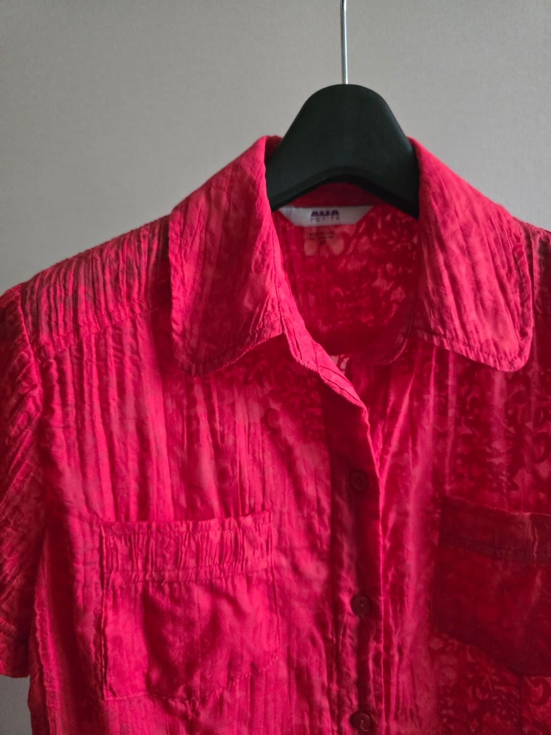 Hot Pink Crinkle Jacquard Shirt 상품이미지2