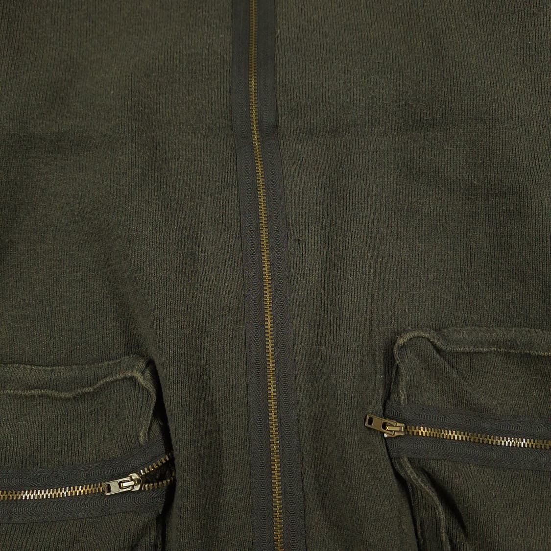 빈티지 카키 멀티포켓 올드스쿨 스트릿 하이넥 니트집업 XL 상품이미지5