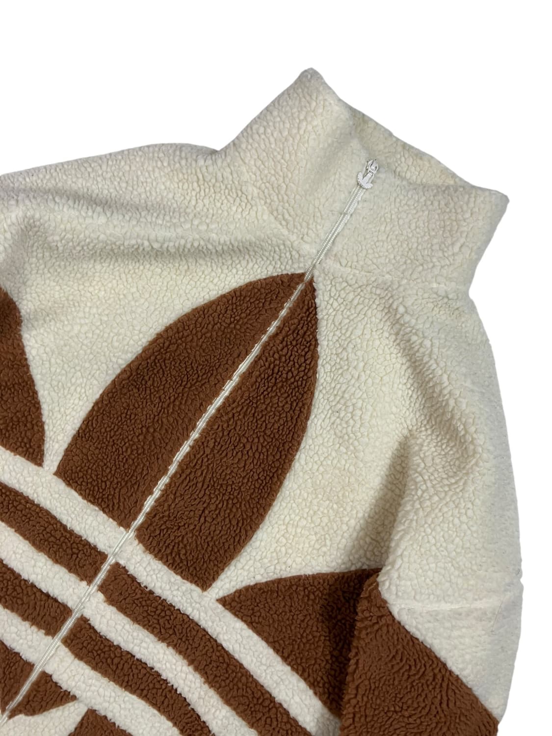 아디다스 후리스 집업 아이보리 브라운 S 상품이미지2