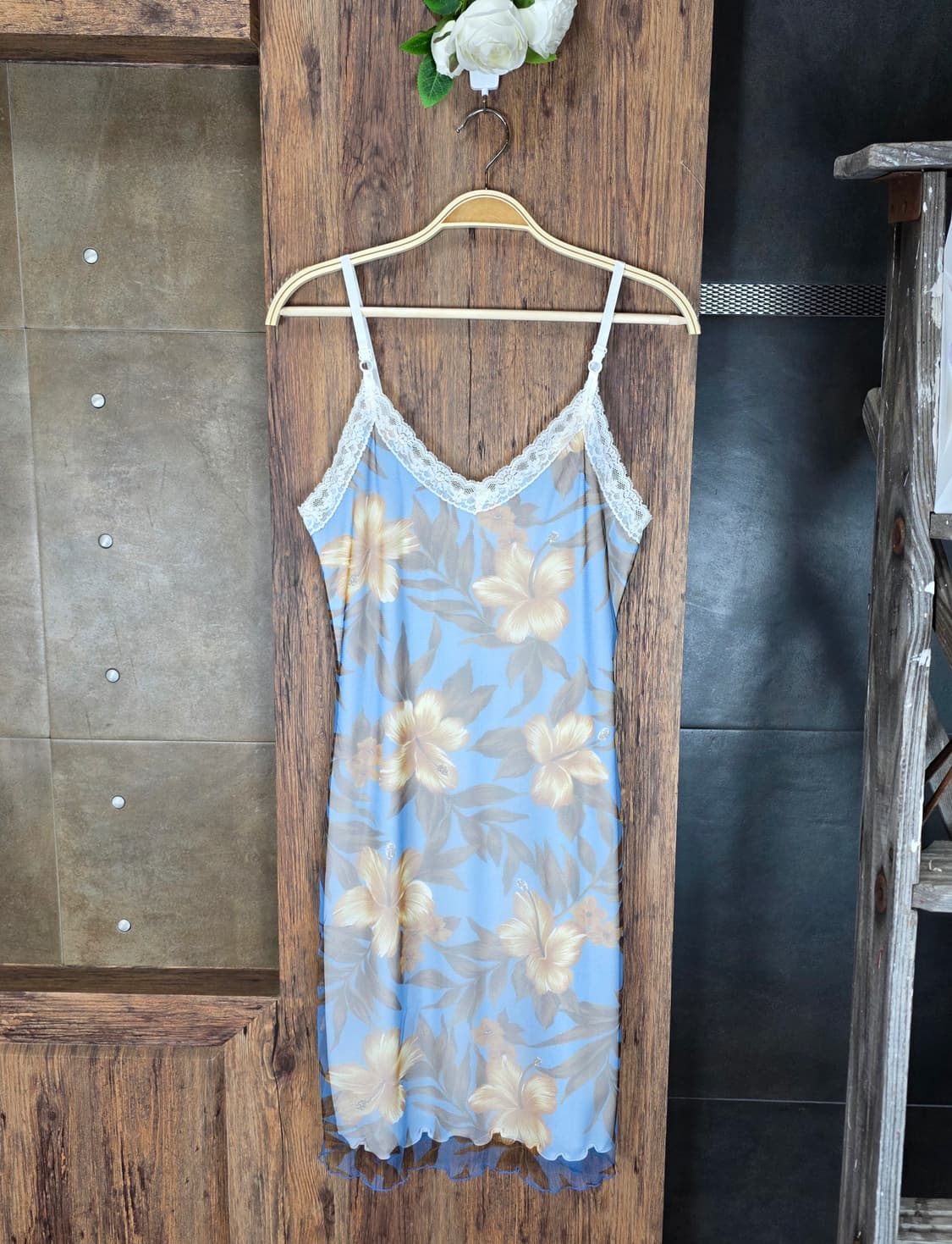 레이스 플라워 슬립 원피스 상품이미지1