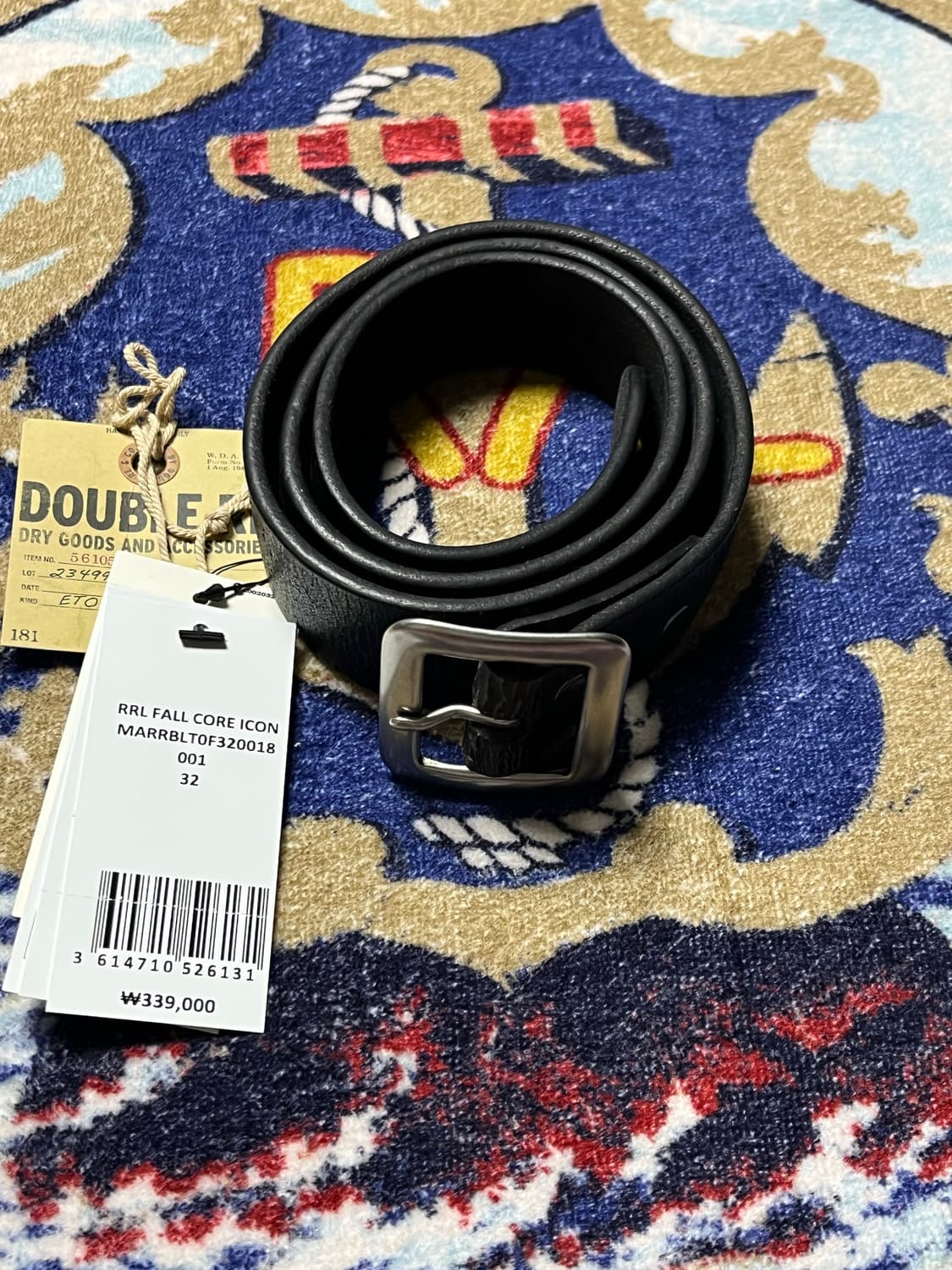 RRL 핸드버니시 레더 벨트 블랙 상품이미지1