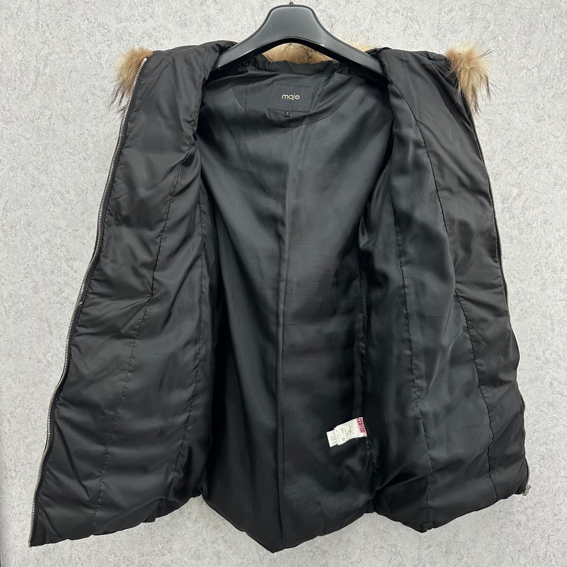 85 maje 마쥬 여자 라쿤퍼 덕다운 하프패딩 상품이미지3