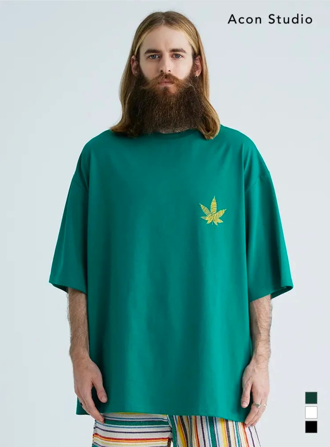 아콘 스튜디오 마리화나 박스티 박스핏 티셔츠 롱 박스핏 상품이미지1