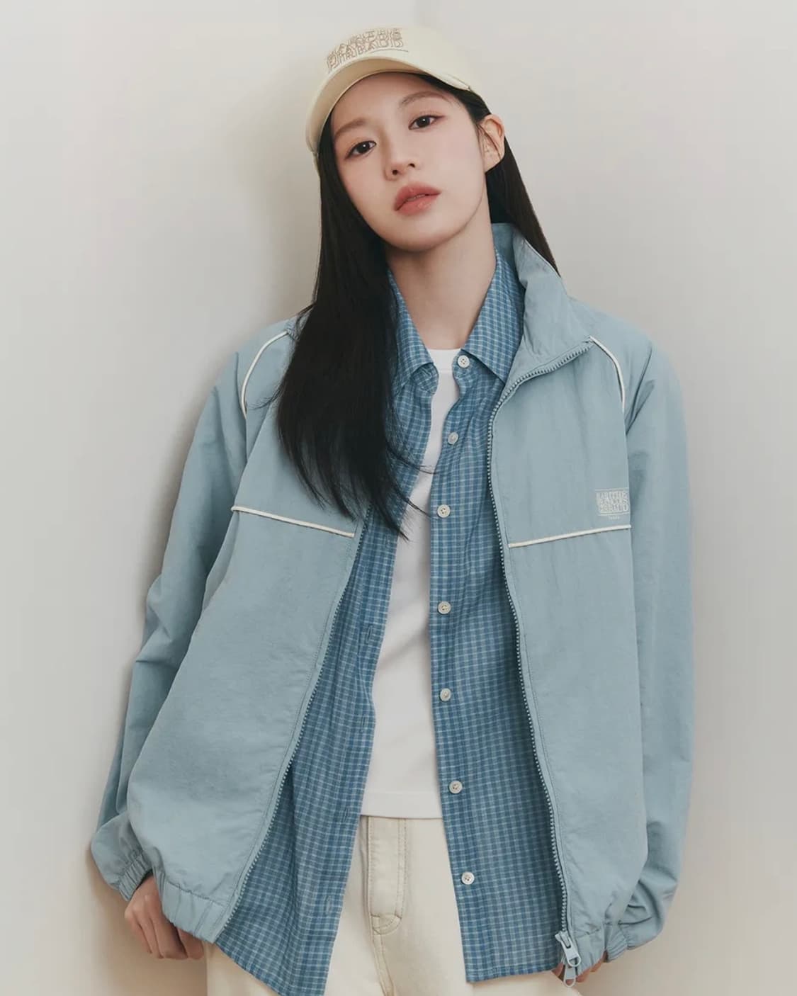 마리떼 프랑소와 저버 클래식 로고 하이넥 윈드자켓 바람막이 애쉬블루 M  상품이미지1