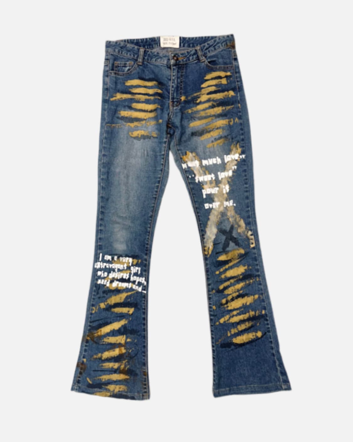 grunge painting low-rise boot-cut jean 상품이미지2