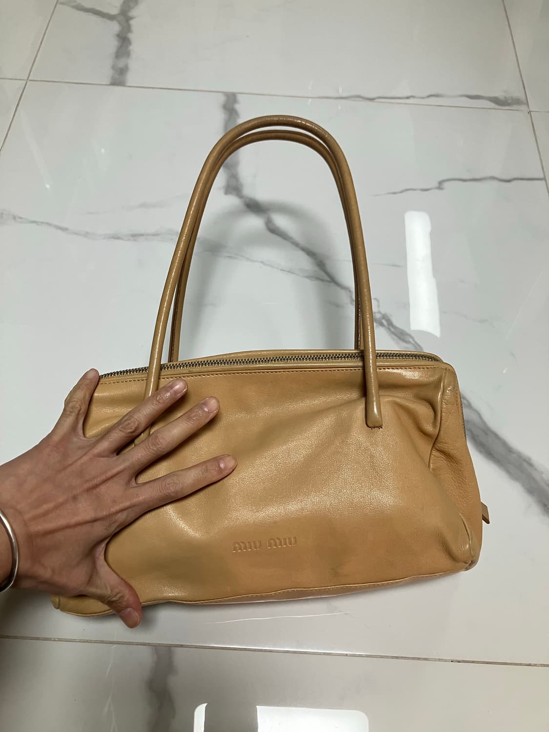 미우미우 버터색 베이지 가죽 숄더백 빈티지 상품이미지8