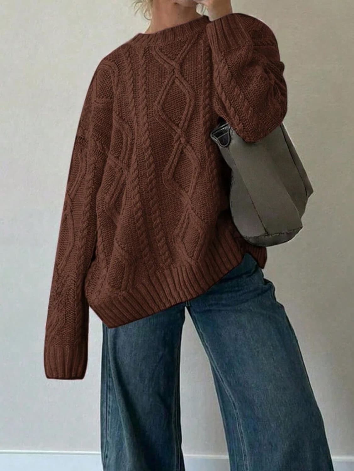 빈티지니트_메이드인아일랜드 브라운 케이블니트 상품이미지6