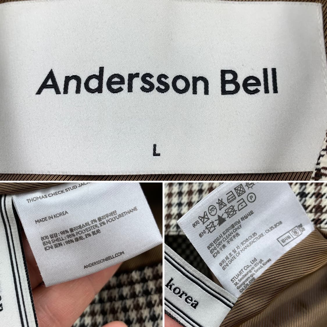 앤더슨벨 토마스 체크 스터드 자켓  상품이미지6