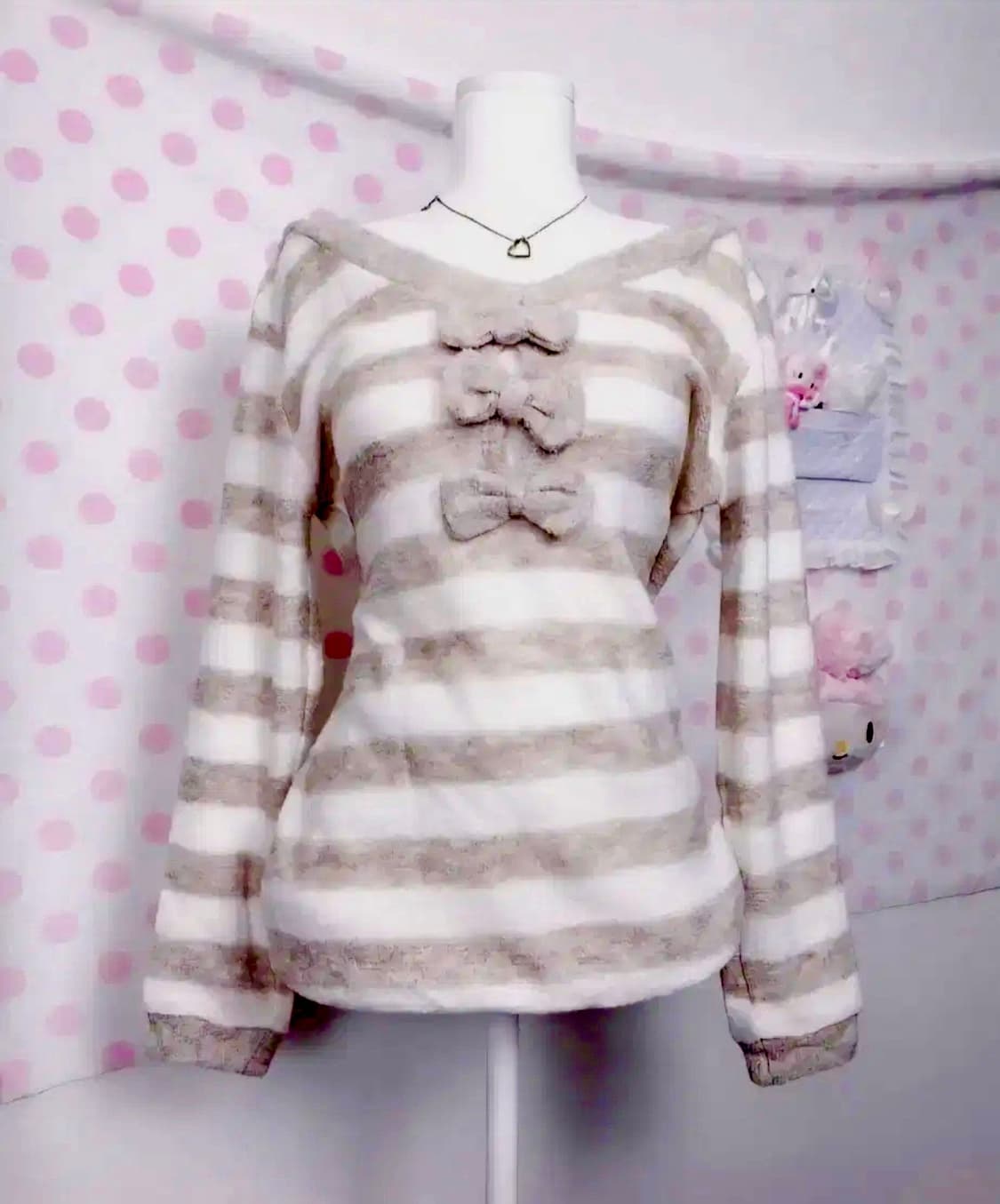 라떼갸루 히메갸루 일본빈티지 리본 니트 상품이미지1