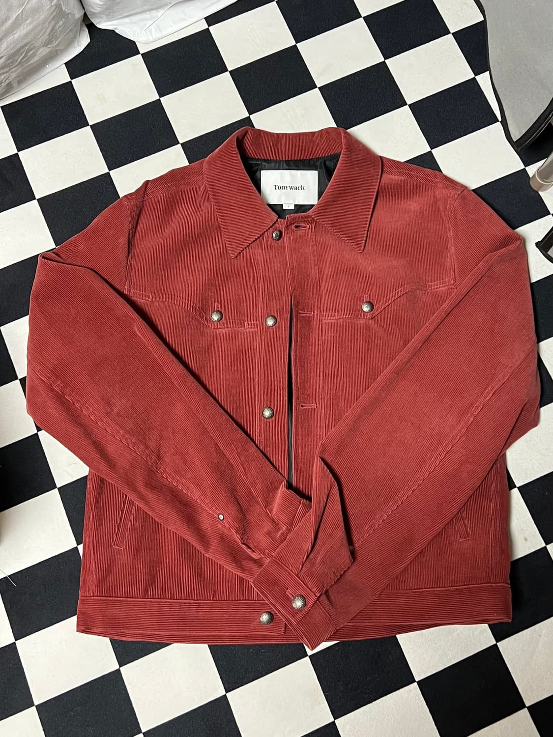 [L] 토니웩 워시드 코듀로이 웨스턴 트러커 자켓 레드 상품이미지3
