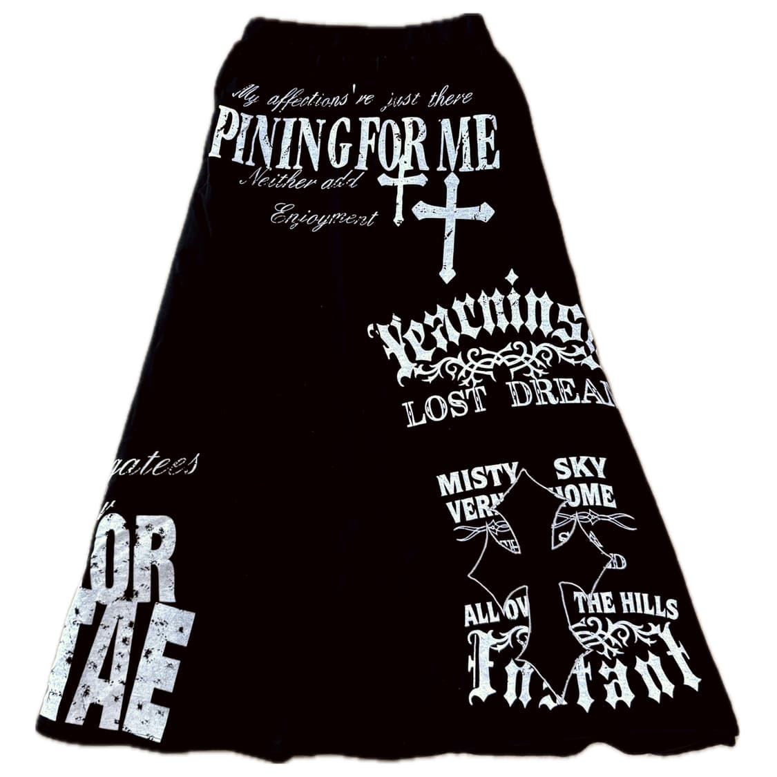 M.K.R 펑크 블랙 해골십자가 밴딩 롱스커트 상품이미지2