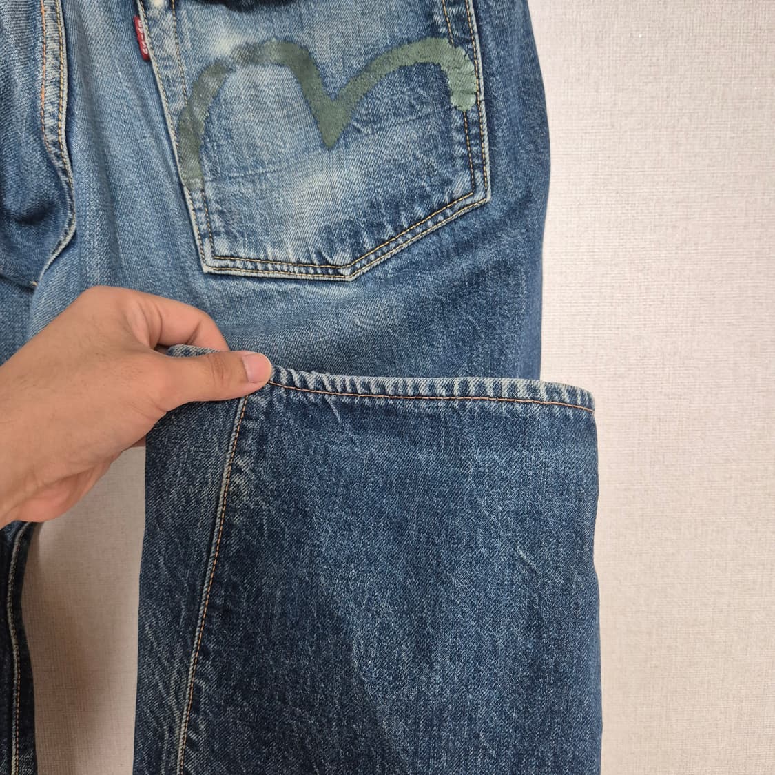 90's evisu 에비수 하드 워싱 데님팬츠 상품이미지10