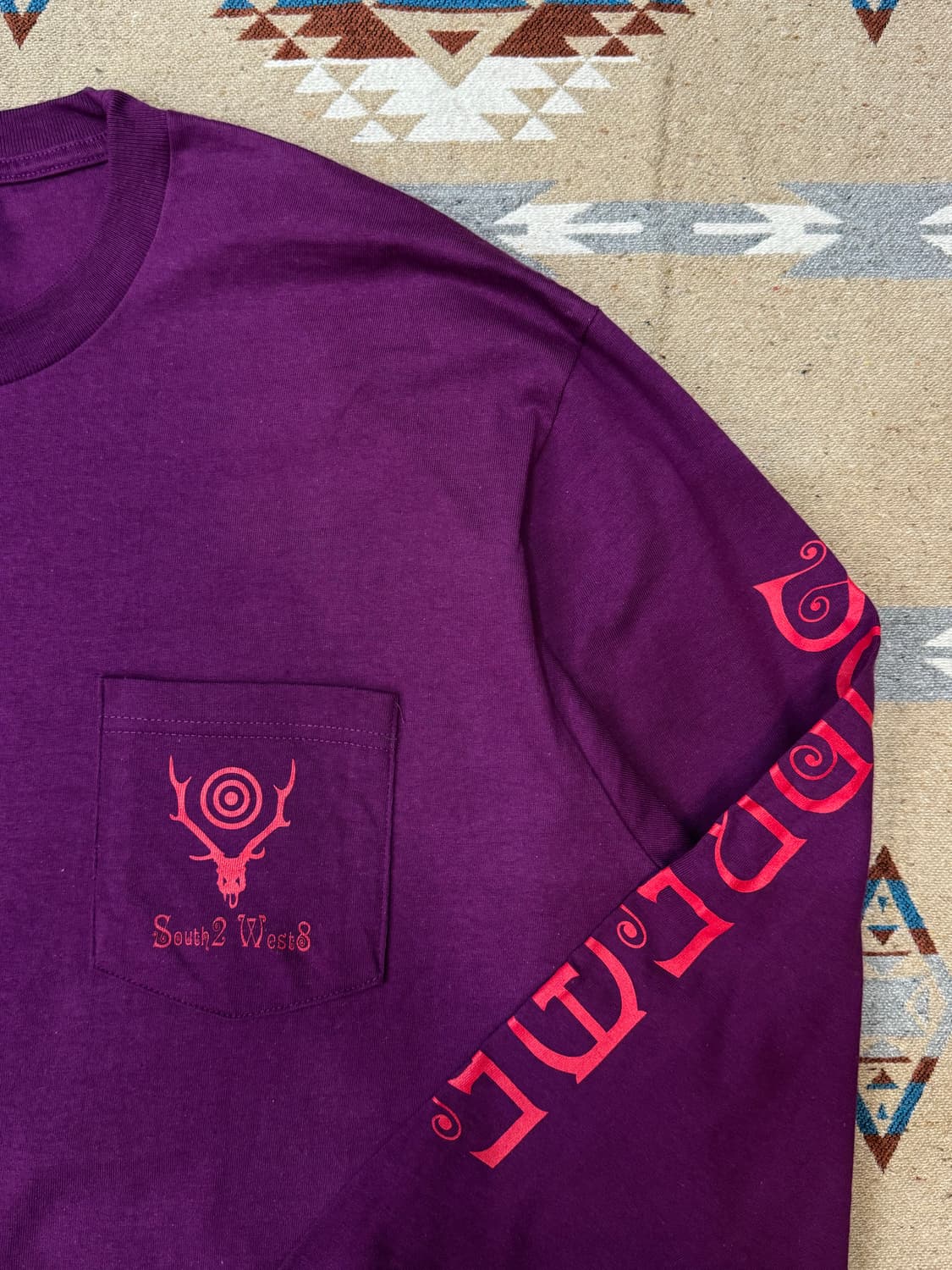 [L] 슈프림 x 사우스2 웨스트8 롱슬리브 포켓 티셔츠 퍼플 상품이미지4