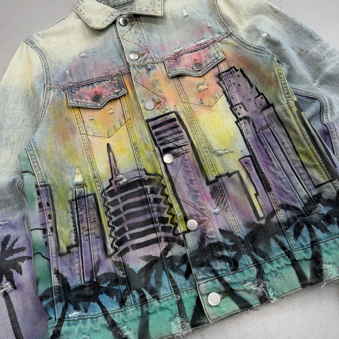 아미리 시티스케이프 디스트레스드 데님 자켓 상품이미지5