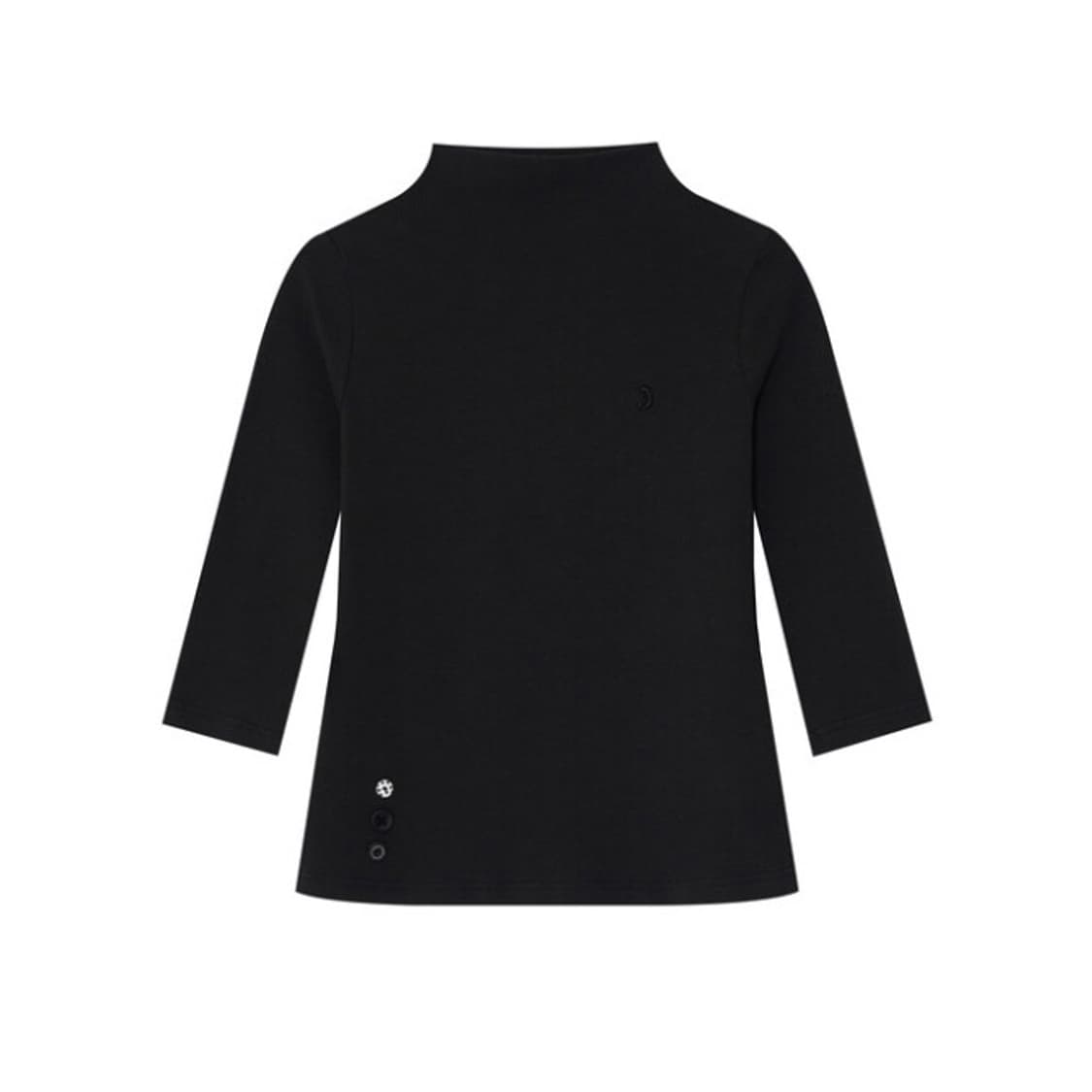 시오 서울 하프 넥 카프리 슬리브 탑 블랙 상품이미지1