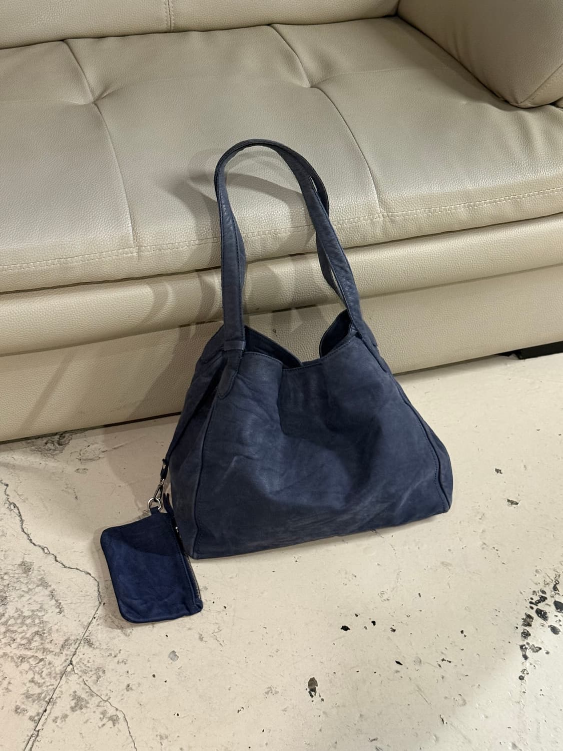 Italy real leather ash blue shoulder bag 상품이미지2
