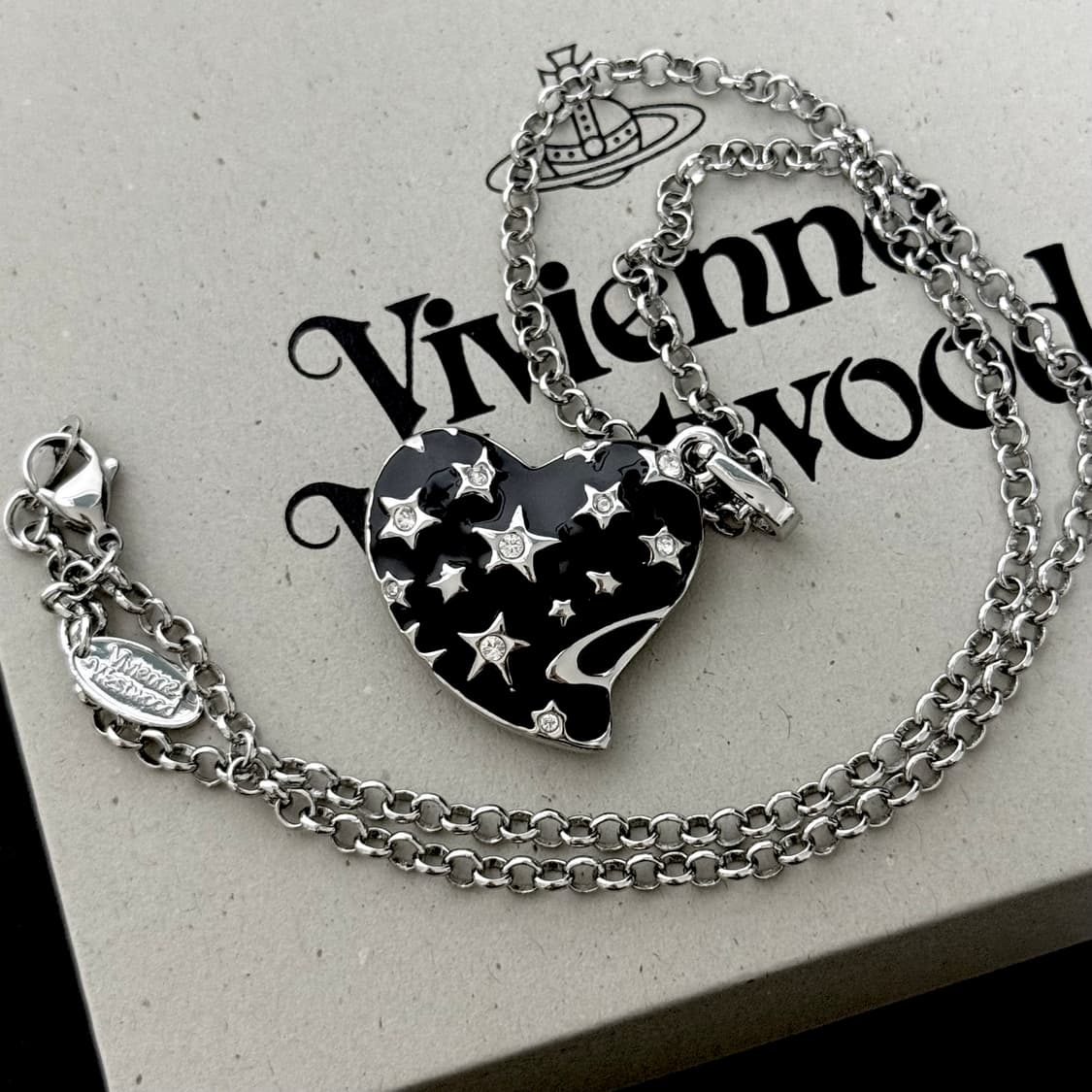 비비안웨스트우드 아카이브 블랙 하트 디아망떼 목걸이 상품이미지2