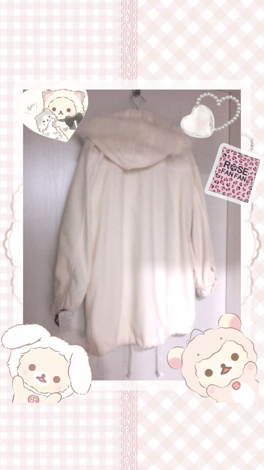 레어* 핀터깔 로즈판판 폼폼 코트 히메갸루 리즈리사 라떼갸루 로디스포토 상품이미지4