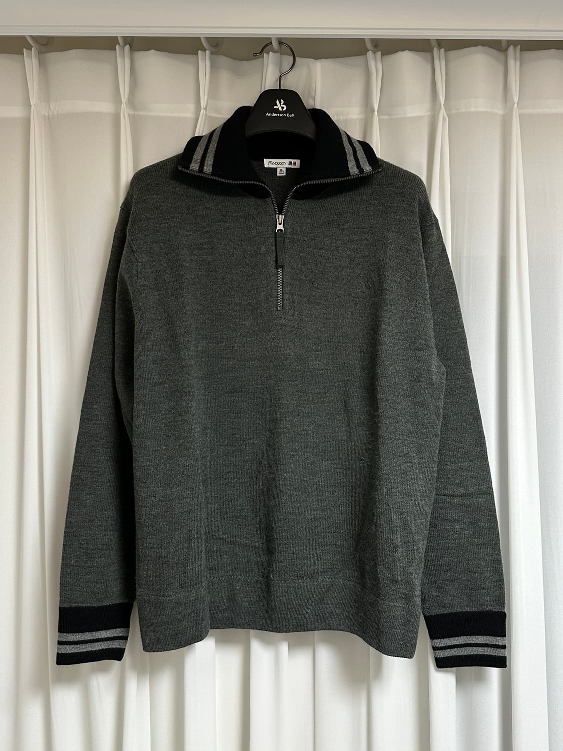 유니클로 jw앤더슨 니트 집업 그레이 XL 상품이미지1