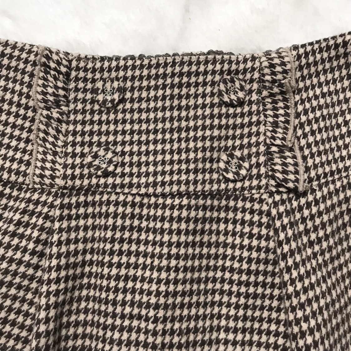 라떼갸루 브라운 체크 미니스커트 프릴 초코맛 빈티지 히메갸루 로걀 상품이미지2