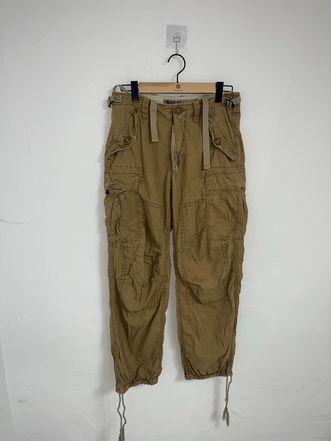 00‘s Y2K 베이지 멀티포켓 카고 팬츠 상품이미지3
