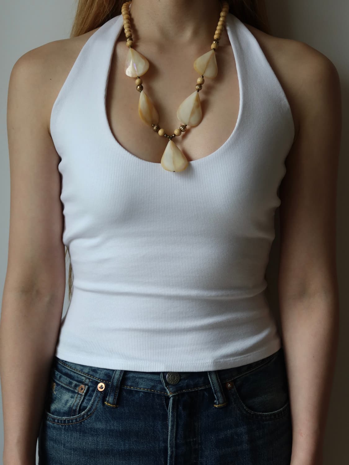 natural shell statement necklace 상품이미지2
