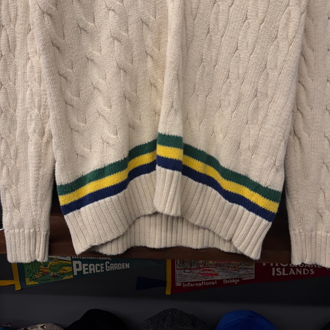 90s 폴로 랄프로렌 프레피 클래식 크리켓 니트 아이보리 N42 상품이미지4