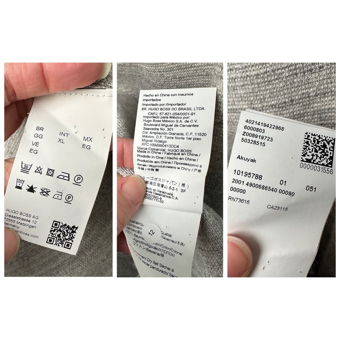 휴고 보스 오렌지 코튼 니트 자켓 가디건 그레이 XL 상품이미지10