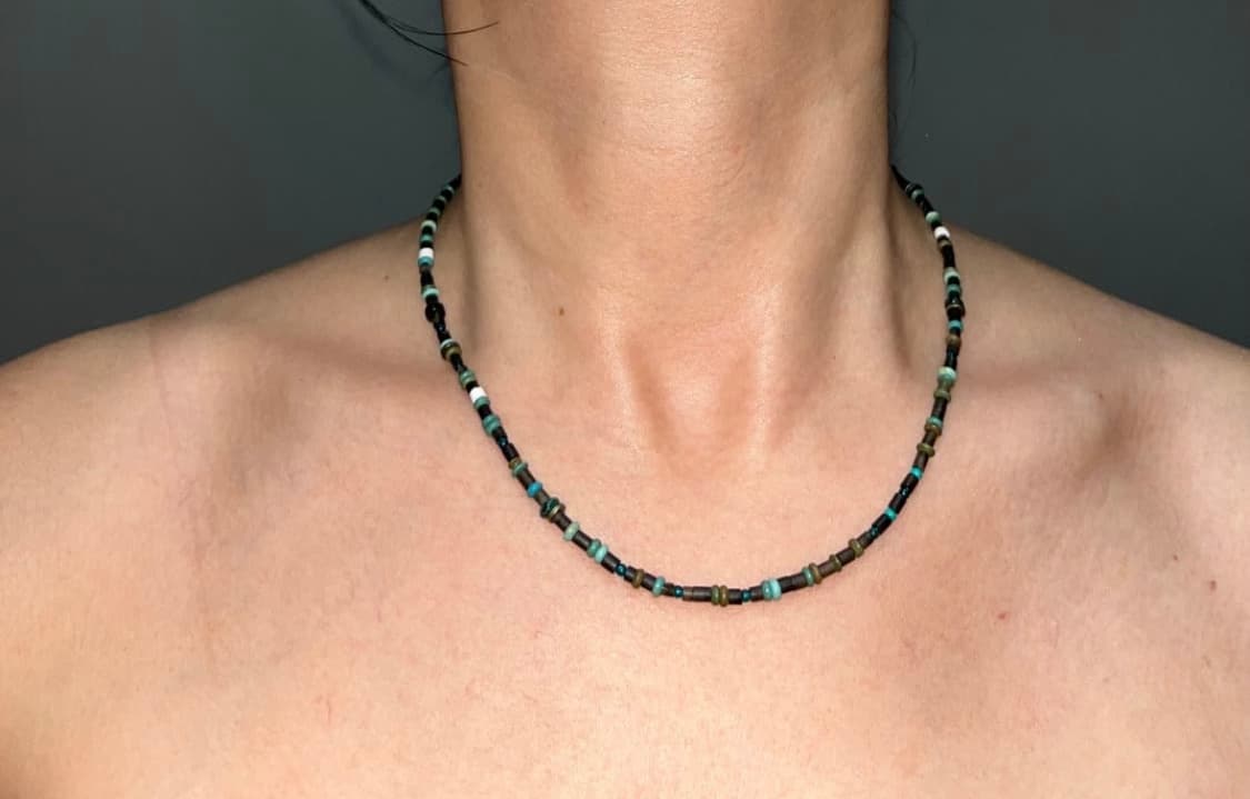 터키석 비즈 목걸이 vintage handmade 상품이미지1