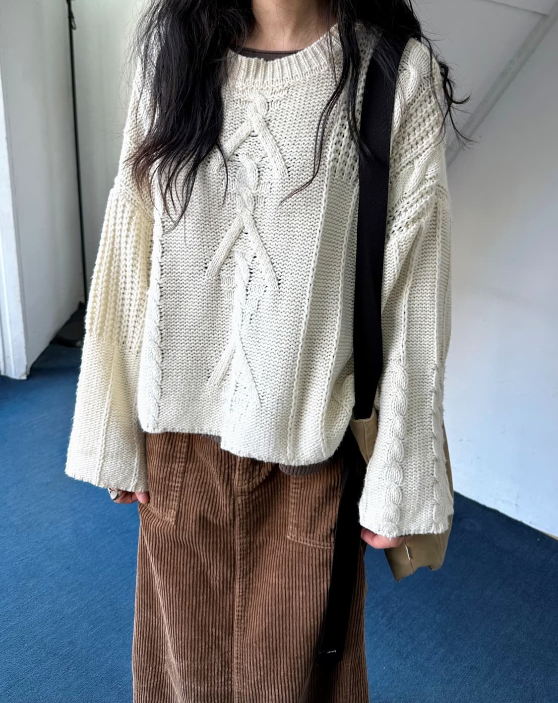 Wide sleeve design loose knit P/O 상품이미지2