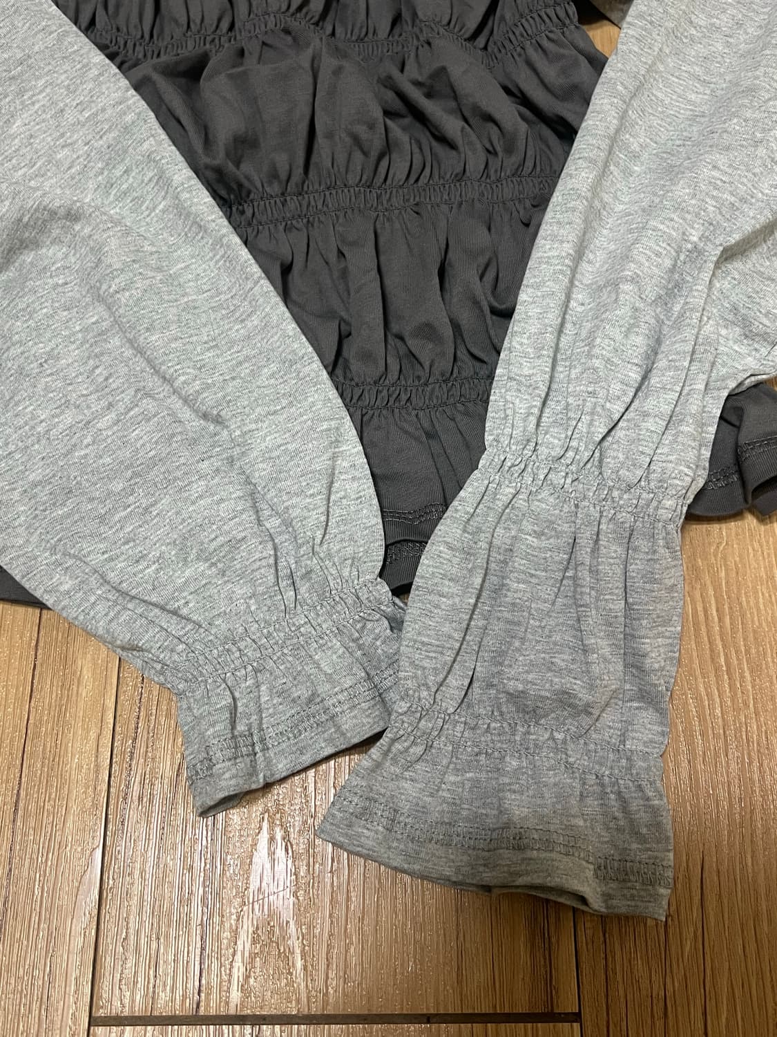 파르티멘토 우먼 올인원 스모크드 롱슬리브 탑_멜란지 상품이미지3