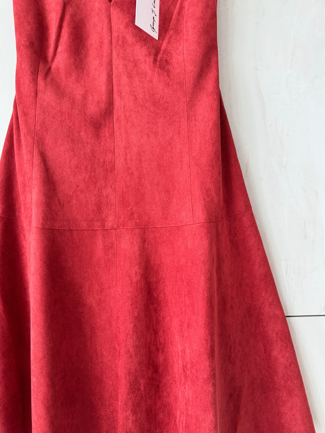 새상품 George J. Love 레드 V넥 원피스 38(44,55사이즈 상품이미지3