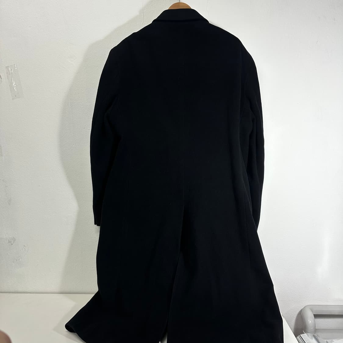 XL 런던포그 블랙 루즈핏 울100% 롱코트 상품이미지4