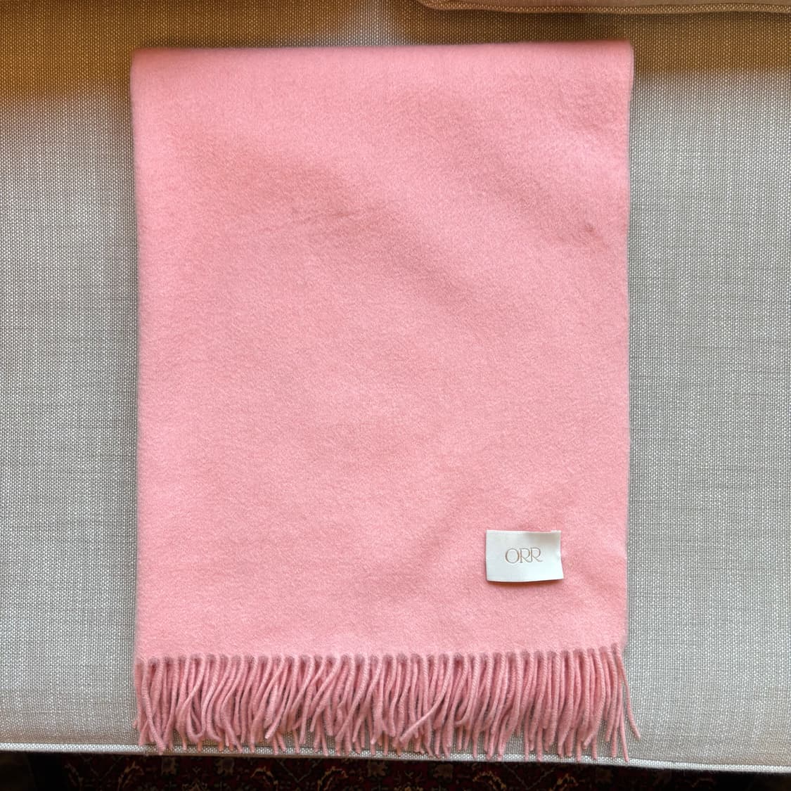 오르 ORR 램스울 프린지 머플러 - 코랄핑크 상품이미지10