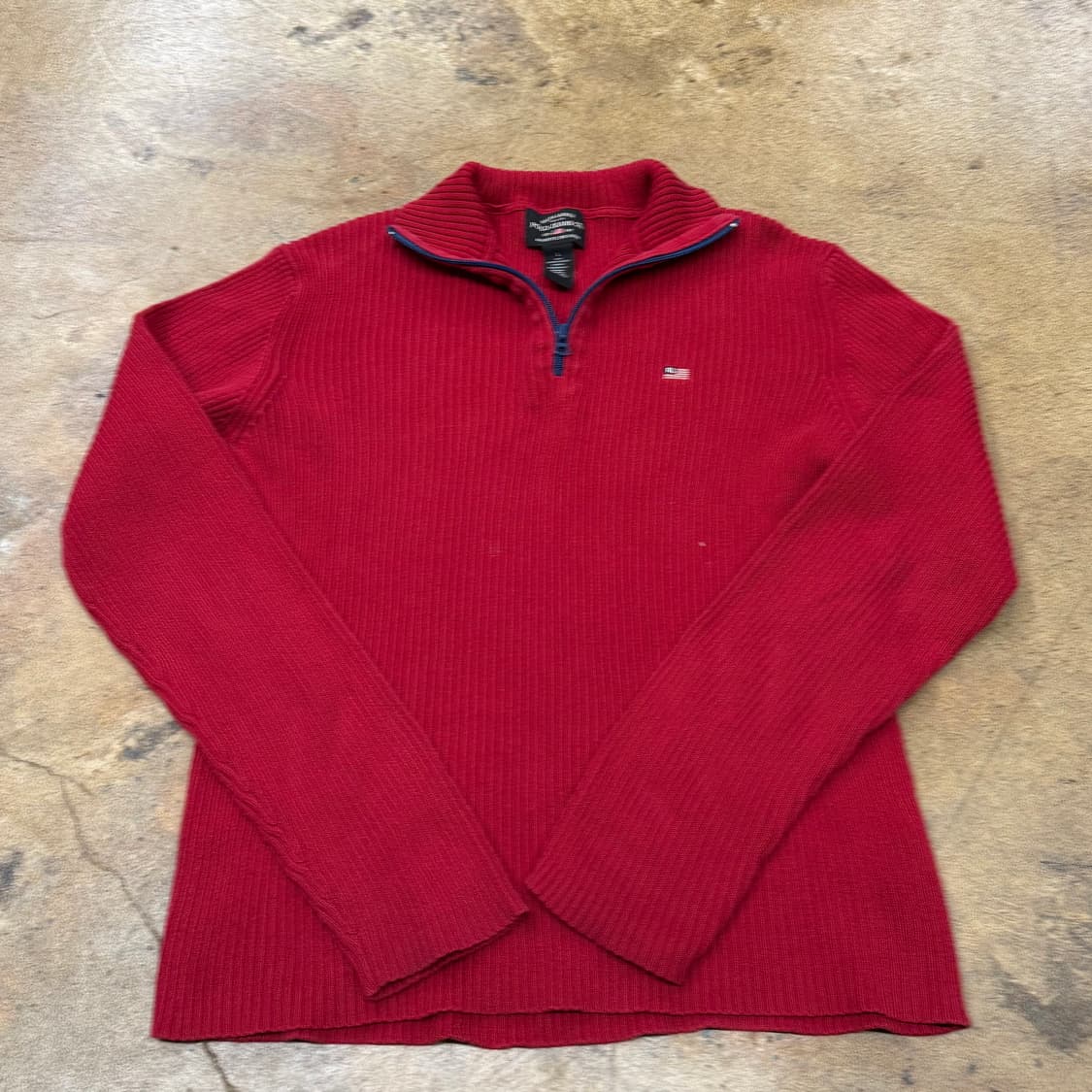 폴로 진스 레드 니트 반집업  상품이미지2