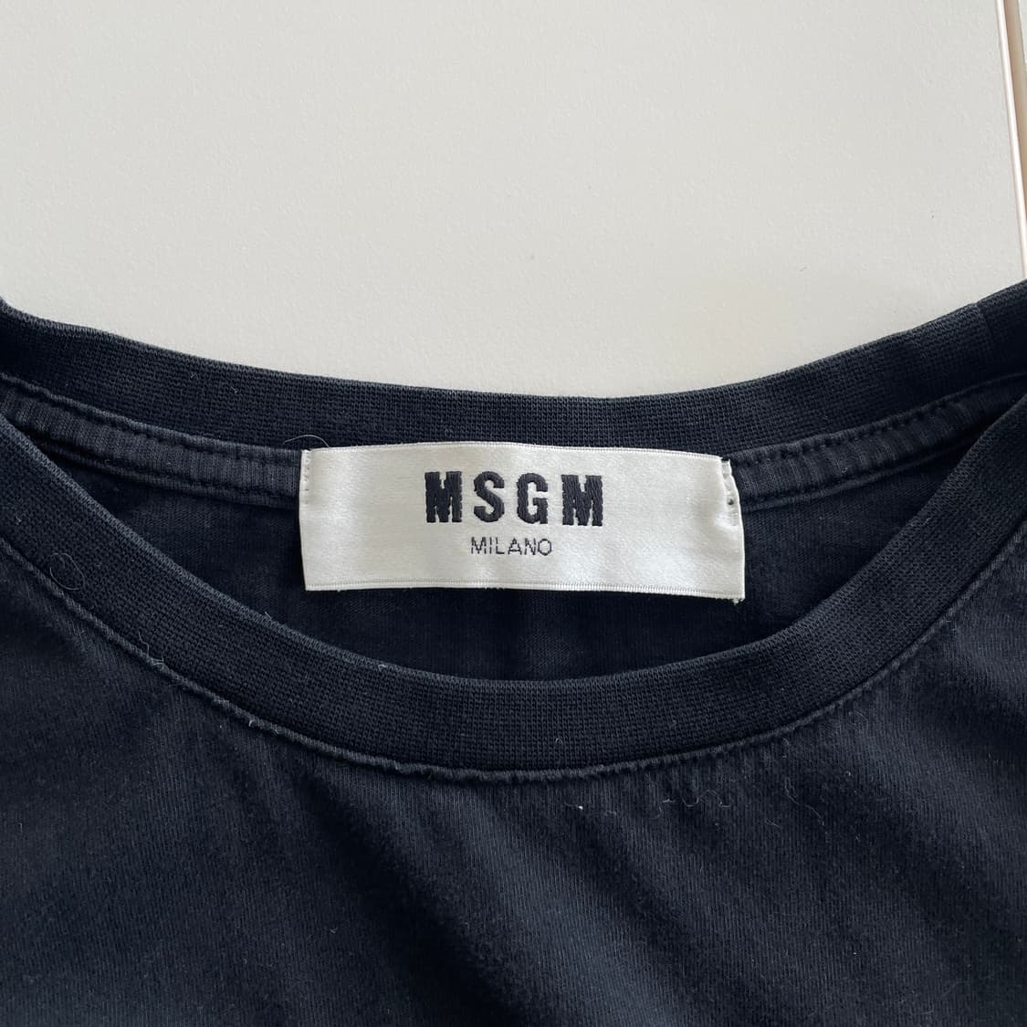 MSGM M,66 브러시드 로고 블랙 반팔 티셔츠 상품이미지7