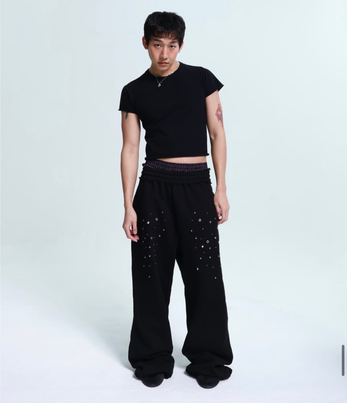 알디유 스터드 스웻팬츠 블랙 상품이미지3